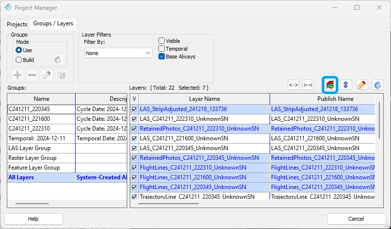Project Manager showing location of Export Explorer Package tool