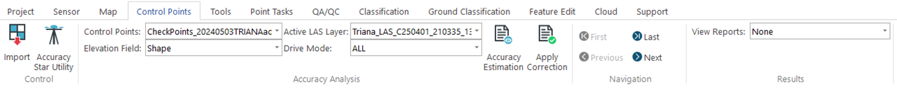 Control Points Tab