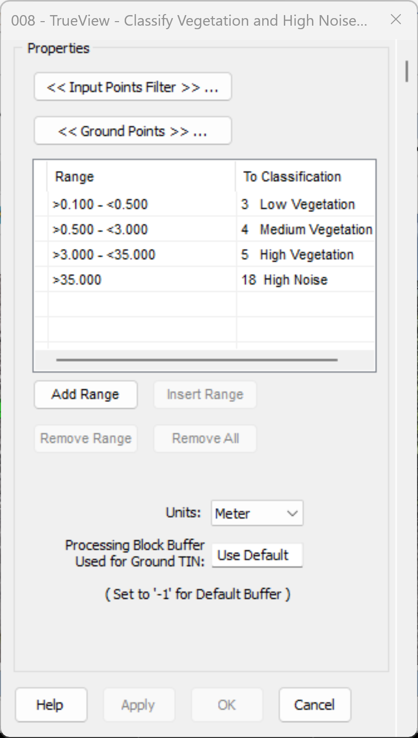 Example PCT Settings dialog