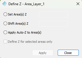 Define Z dialog