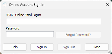 Online Account Sign In dialog
